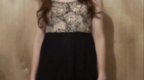 Sissy in new dress and panties