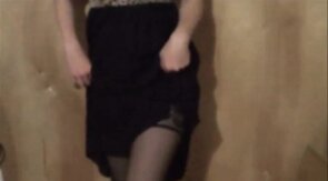 Sissy in new dress and panties