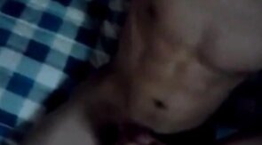 asian boy big cock wanking at night (1'52'')