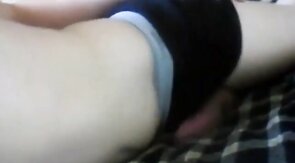 Bed humping twink cum