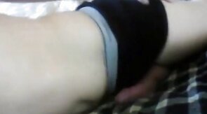 Bed humping twink cum