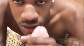 Tatted Black Sucks verbal White Cock