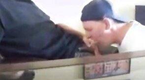 Swallowing cum from my friend again