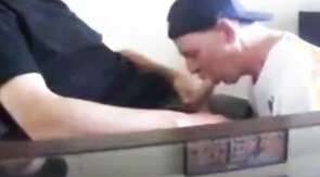 Swallowing cum from my friend again