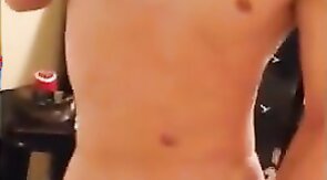 Sweet boy jerks and cums