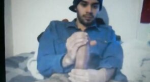 young huge dick latin shoots a hot cum load