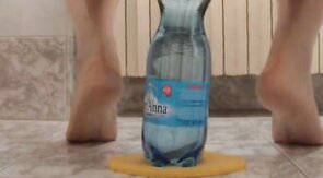 extreme ass insertion with 2 plastic bottles