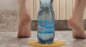 extreme ass insertion with 2 plastic bottles