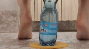 extreme ass insertion with 2 plastic bottles