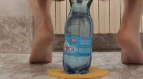 extreme ass insertion with 2 plastic bottles