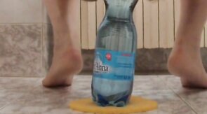 extreme ass insertion with 2 plastic bottles