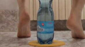 extreme ass insertion with 2 plastic bottles