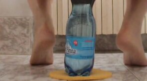 extreme ass insertion with 2 plastic bottles