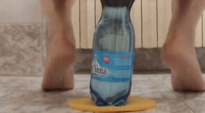 extreme ass insertion with 2 plastic bottles