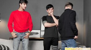 Sturdy top having oral and bareback threeway with jocks