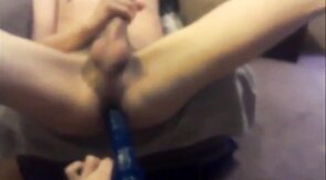 20 year old twink jerks off while getting toy in ass