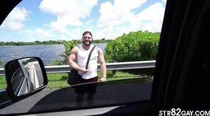 Massive str8 tricked to fuck Black gay in van till cums