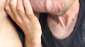 Hot sucking fat uncut dick