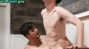 Str8 stud fucks gay twink in restaurant after getting s