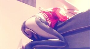 Degraded Harley Quinn crossdresser gives slutty rimjob