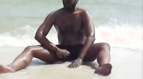 jerking off at the beach
