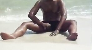 jerking off at the beach