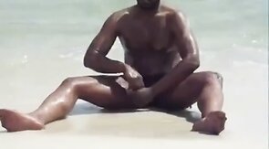 jerking off at the beach