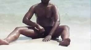 jerking off at the beach