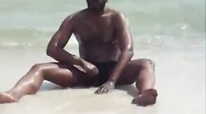 jerking off at the beach