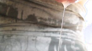 Beautiful cum flow swallowed up close