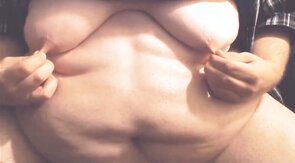 FAT Belly & Boobs - Moobs Play.  Saggy Fatty Tits