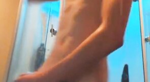 Cute Russian with big cock in shower