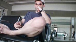 Public Masturbation with Huge Cum