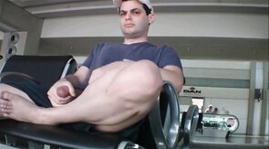 Public Masturbation with Huge Cum