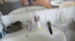 crosdresser having a blowjob by an old guy