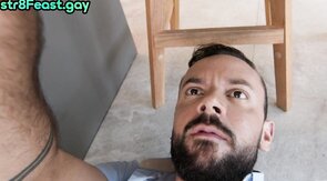 Str8 tattooed plumber bareback fucks gay ass in kitchen