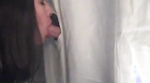 Amateur CD sucks another load at gloryhole