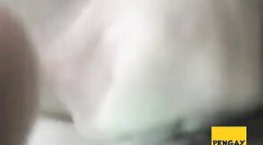 Amateur gay cum filled close-up