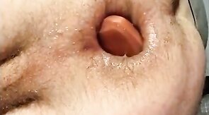 Twink playing. Deep anal with squarepeg long worm