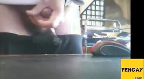 old bearded grandpa shooting his load