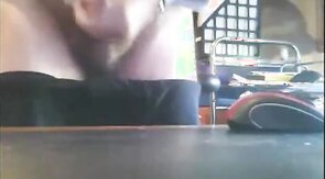 old bearded grandpa shooting his load