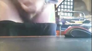 old bearded grandpa shooting his load