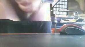 old bearded grandpa shooting his load