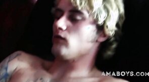 Blonde Twink Hoses Furniture Down with Cum