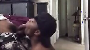 Black Thug Gives Head to His Homie and Swallows His Cum