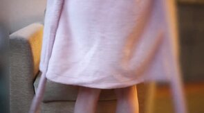 pale white sissy shows off ass, soles, toes & pink cage