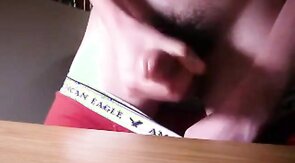 Jerk cum load onto dorm desk