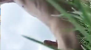 Exhibition College boy jock strips jerks and cum outside