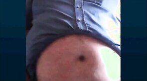 turkish grandpa shows his beautiful cock and balls