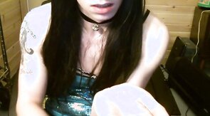 Sissy licks up own load